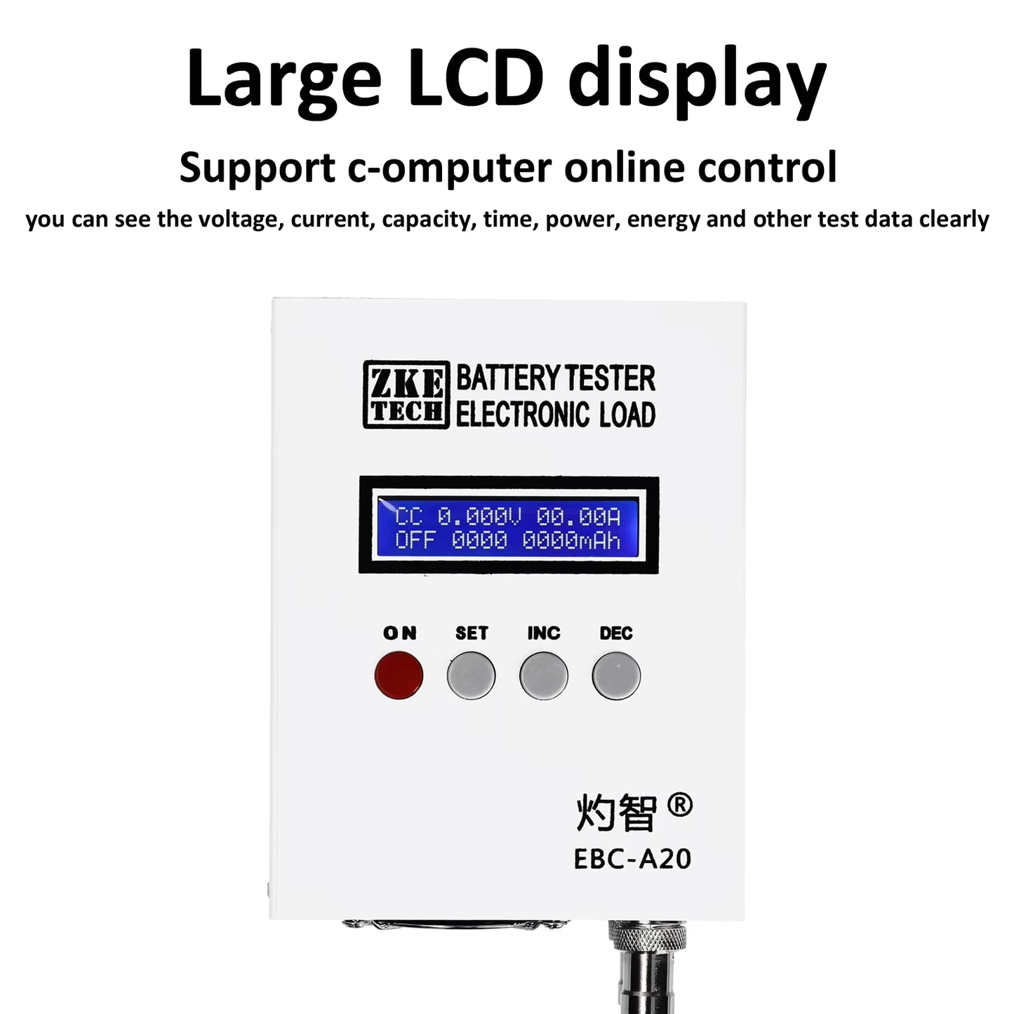 Battery Capacity Analyzer Cycler Tester - Zketech EBC-A20