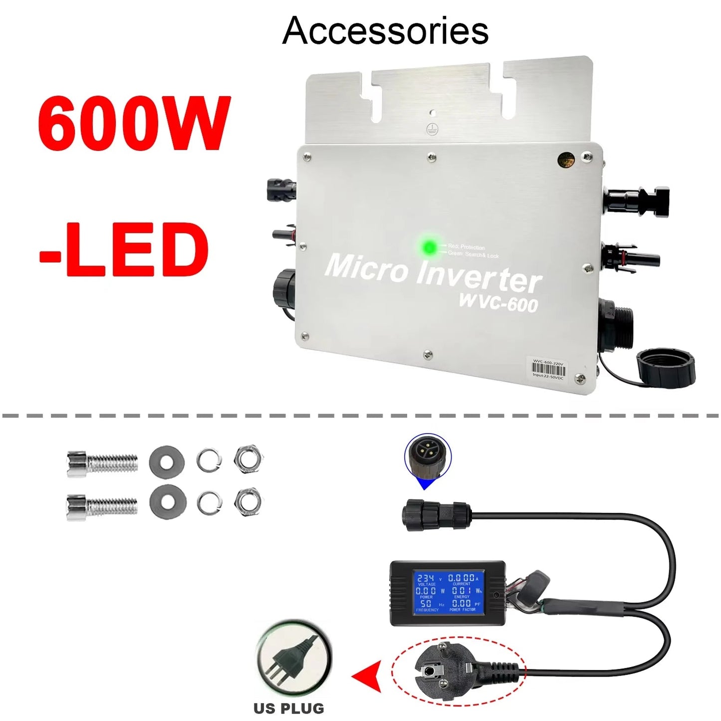 Grid-Tied Solar Microinverter 600W with MPPT