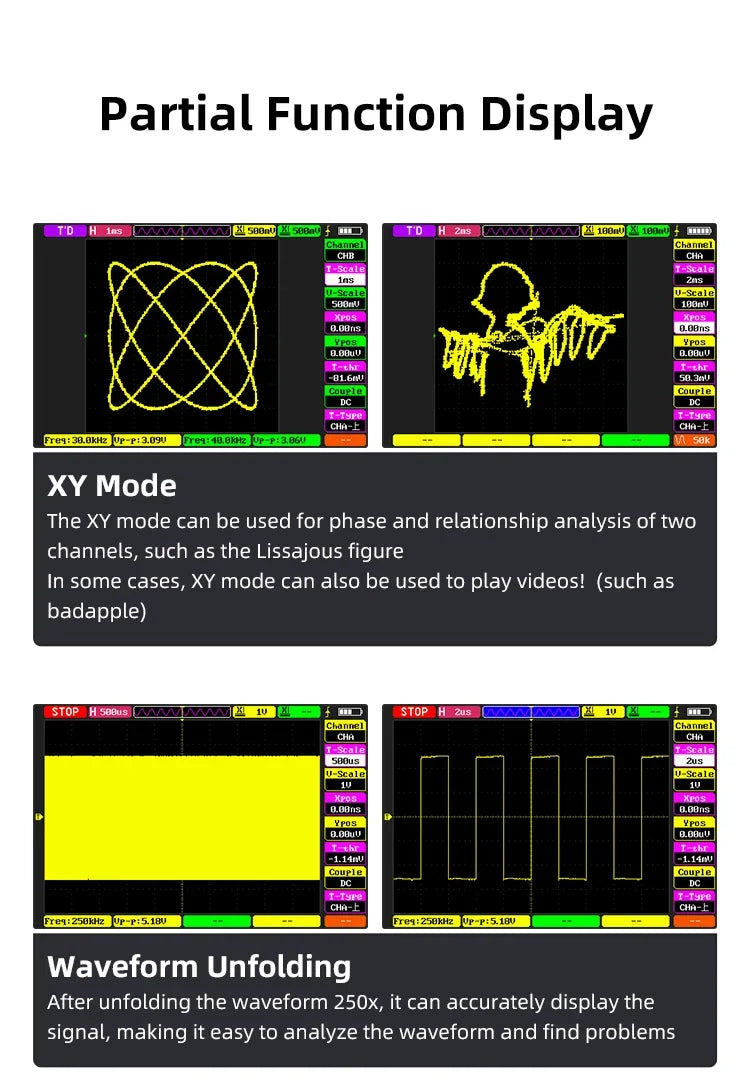 Digital Oscilloscope 50M Bandwidth Dual Channels