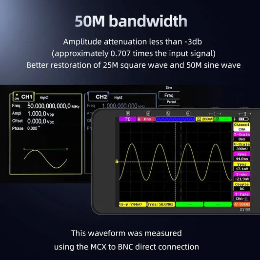 Digital Oscilloscope 50M Bandwidth Dual Channels
