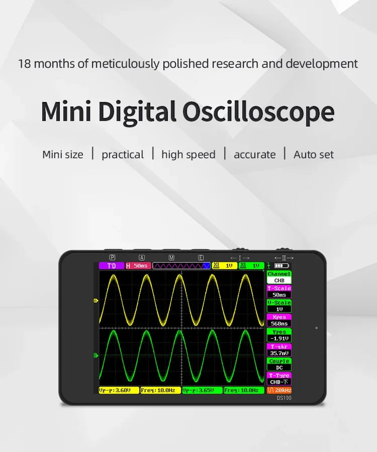 Digital Oscilloscope 50M Bandwidth Dual Channels