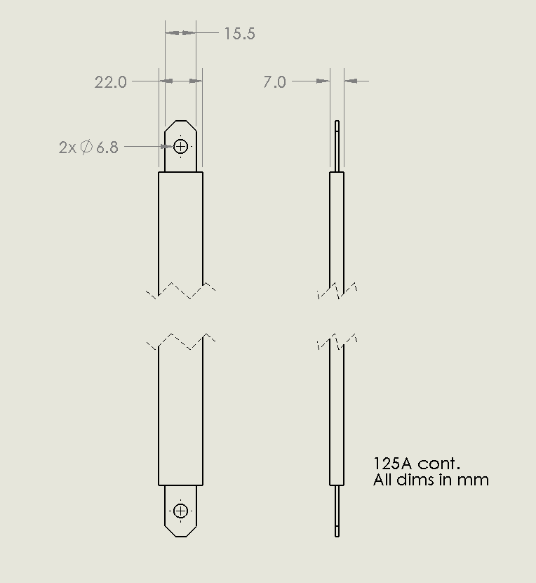 Flexible Copper Busbar Jumper, 200A / 350A