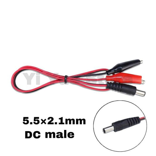 Alligator Clip to 5.5mm Male/Female barrel connector