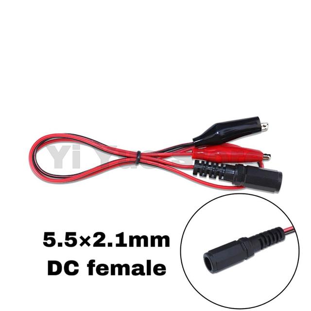Alligator Clip to 5.5mm Male/Female barrel connector