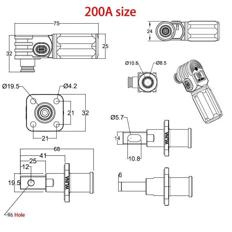 Battery Connector Lug, Waterproof, Quick Lock, 120/200A