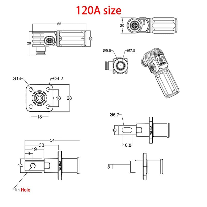 Battery Connector Lug, Waterproof, Quick Lock, 120/200A