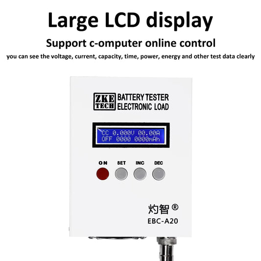 Battery Capacity Analyzer Cycler Tester - Zketech EBC-A20