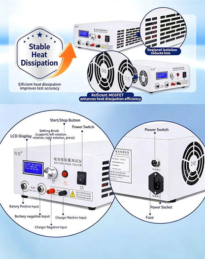 Battery Pack Capacity Tester, 12-72V 20A - Zketech EBC-B20H