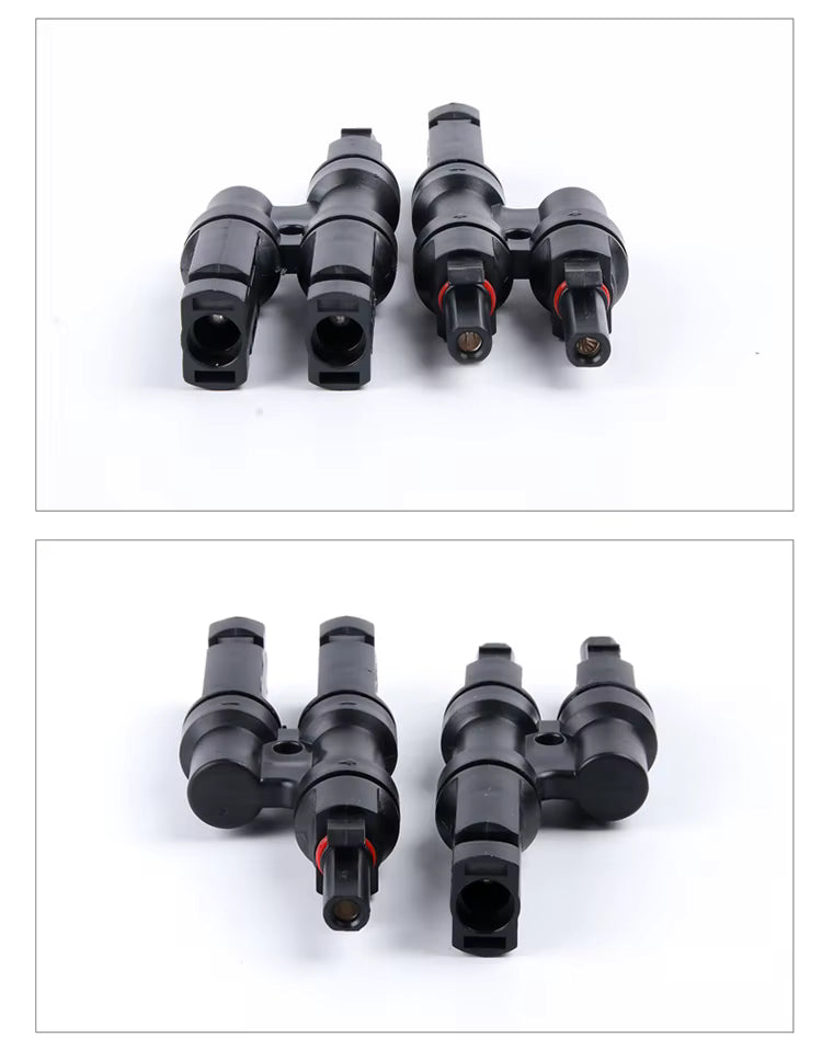 Solar PV MC4 T-type Branch Connectors Waterproof