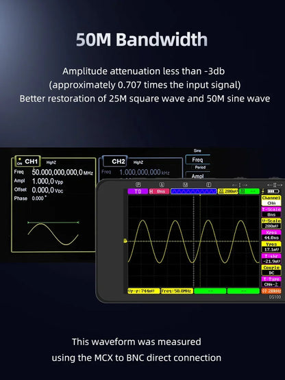 Digital Oscilloscope 50M Bandwidth Dual Channels