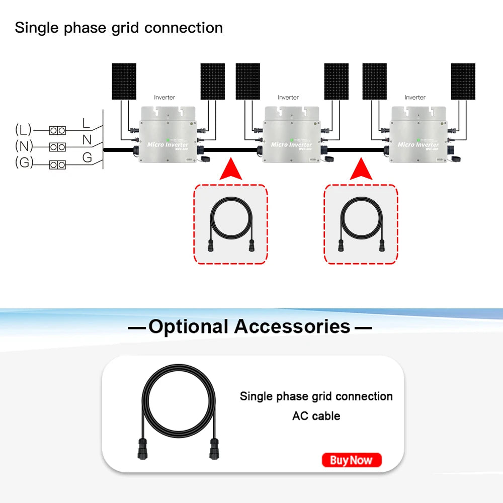 Grid-Tied Solar Microinverter 600W with MPPT