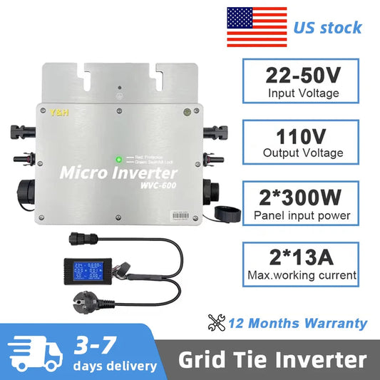 Grid-Tied Solar Microinverter 600W with MPPT
