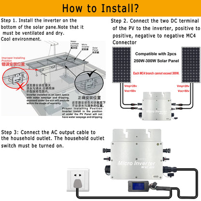 Grid-Tied Solar Microinverter 600W with MPPT