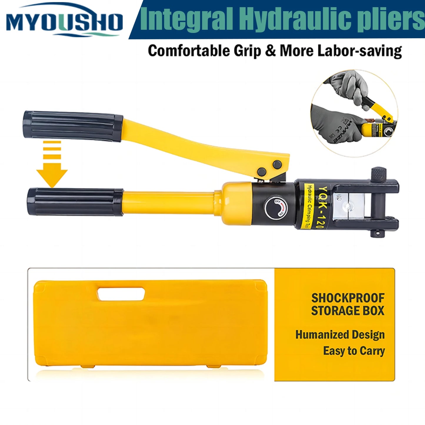 Hydraulic Crimping Tool for Large Cables 8 AWG to 4/0 AWG (10-120mm2)