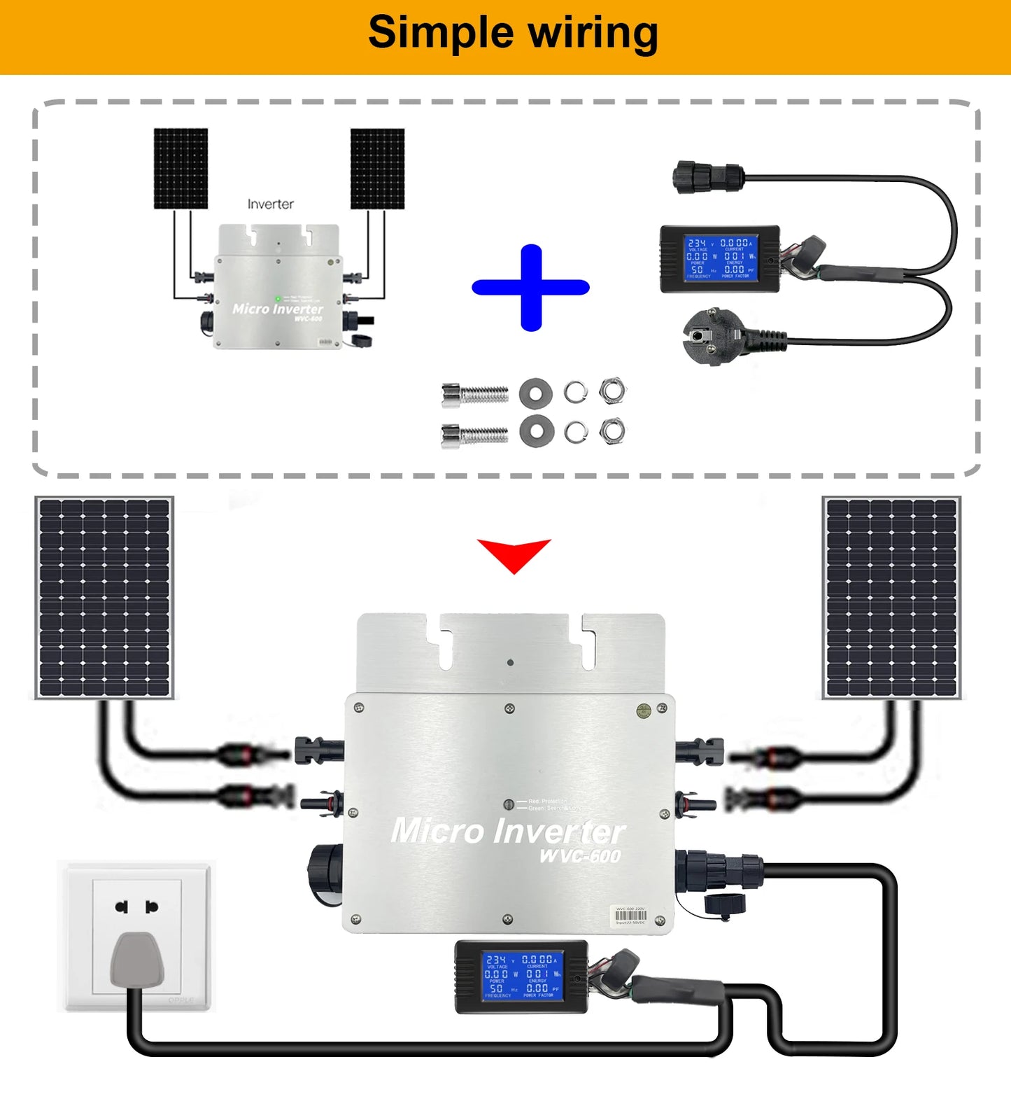 Grid-Tied Solar Microinverter 600W with MPPT