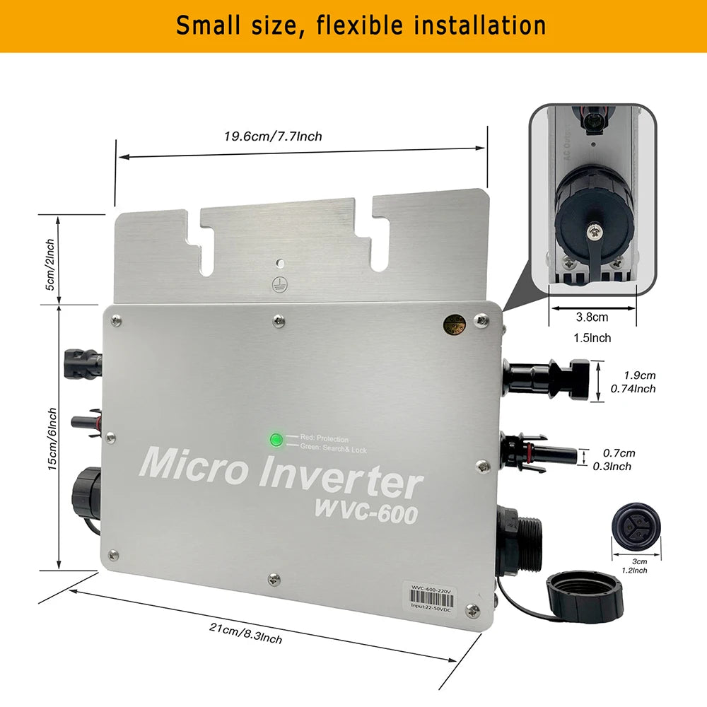 Grid-Tied Solar Microinverter 600W with MPPT