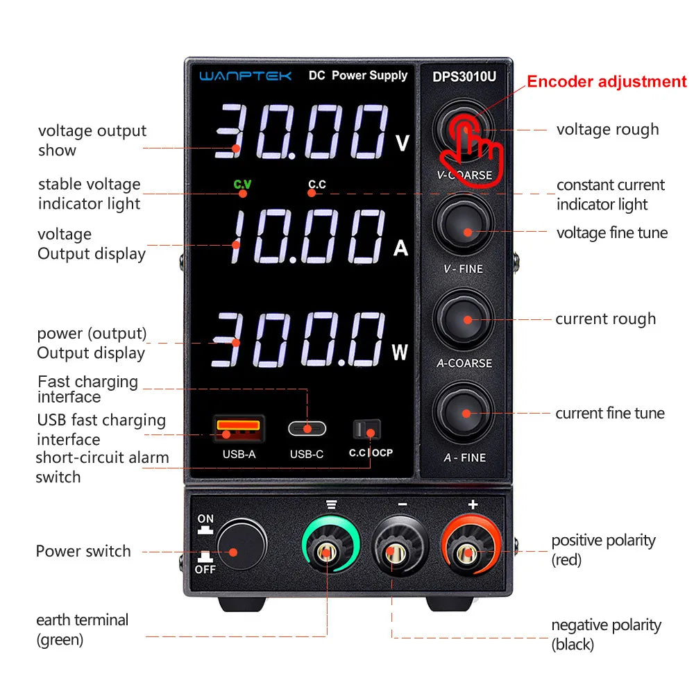 DC Adjustable Power Supply 30~120Vdc 3~10A