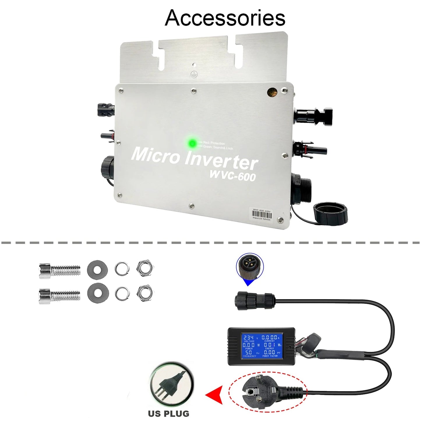 Grid-Tied Solar Microinverter 600W with MPPT