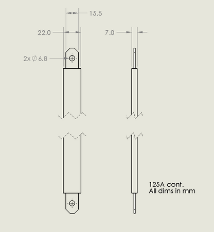 Flexible Copper Busbar Jumper, 200A / 350A