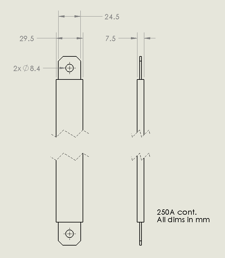 Flexible Copper Busbar Jumper, 200A / 350A