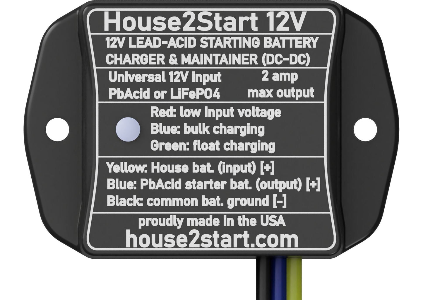House2Start 12V DC-DC Battery Charger & Float Maintainer for Recreational Vehicles and Boats