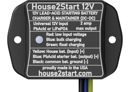 House2Start 12V DC-DC Battery Charger & Float Maintainer for Recreational Vehicles and Boats