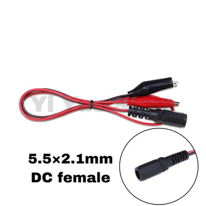 Alligator Clip to 5.5mm Male/Female barrel connector